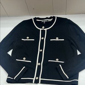 Karl Lagerfeld Black Blazer with White Accents